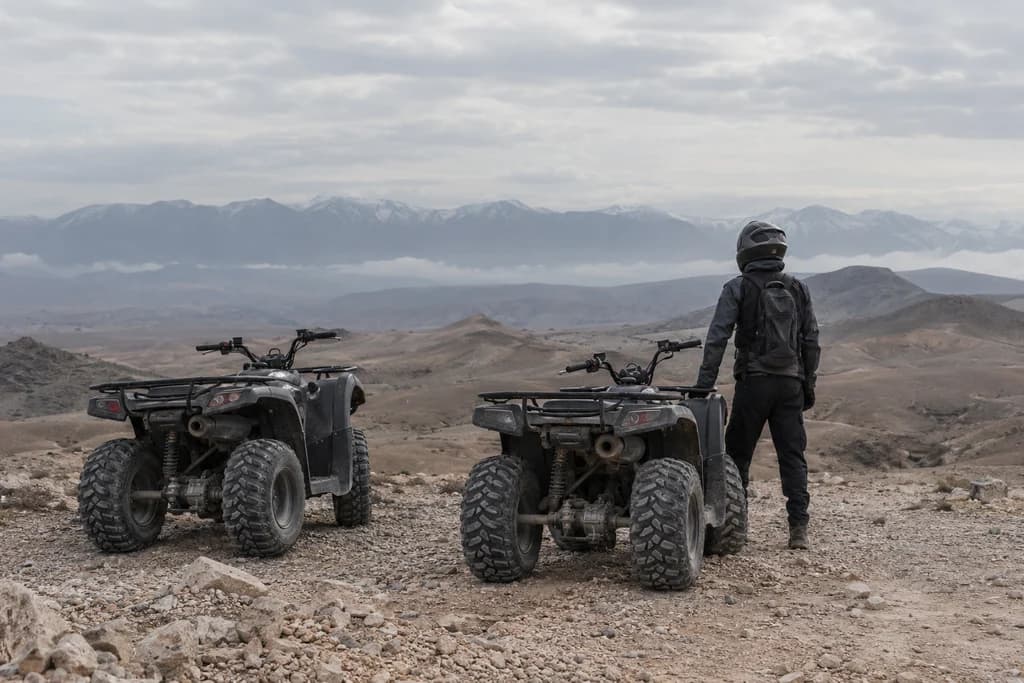 An illustrative quad outing on a rocky trail in Morocco